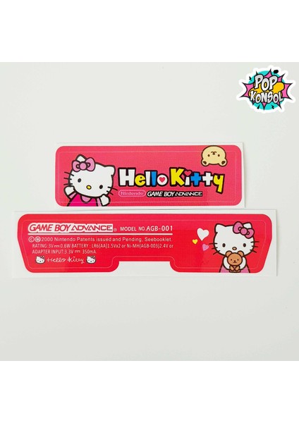 Pop Konsol Nintendo Gameboy Advance Arka Yapıştırma Hello Kitty Model 02 Gba Back Tag Sticker