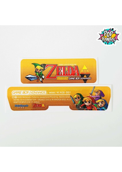 Pop Konsol Nintendo Gameboy Advance Arka Yapıştırma The Legend Of Zelda Gba Back Tag Sticker Model 09