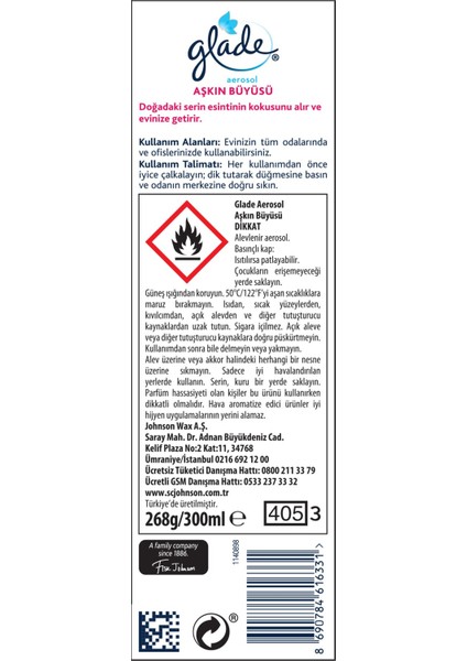 Aerosol Oda Kokusu  Aşkın Büyüsü 300 ml