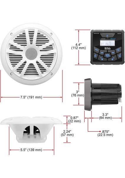 Audio MCKGB450W.6 Systems USB Aux Girişli Bluetoothlu Hoparlörlü Marin Teyp Seti indirimleri