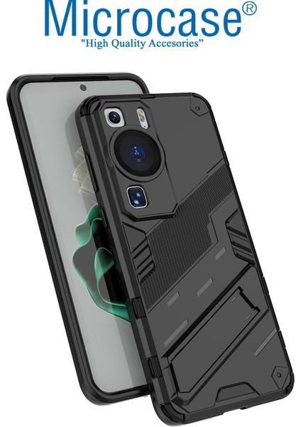 Huawei P60 / P60 Pro Matrix Serisi Armor Standlı Perfect Koruma Kılıf - Siyah AL3416