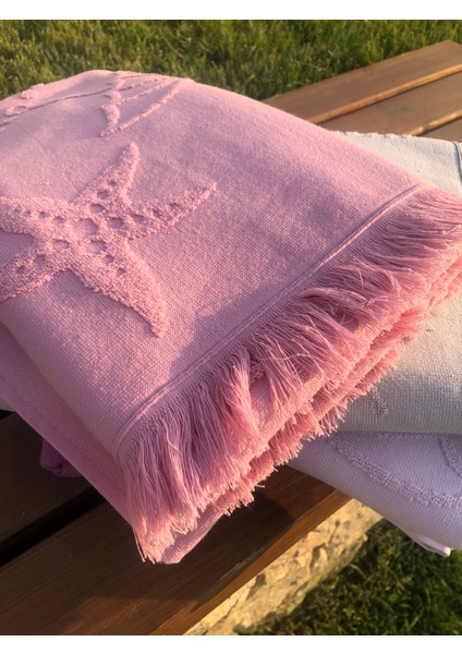 Plaj Havlusu Jakarlı 70 x 140 cm Pembe fırsatları