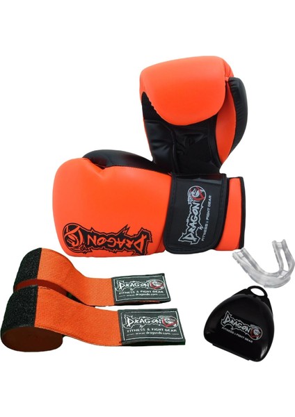 Dragondo Kunuri Profesyonel Boks Eldiveni 3,5 Metre Bandaj ve Dişlik Set Boks Seti