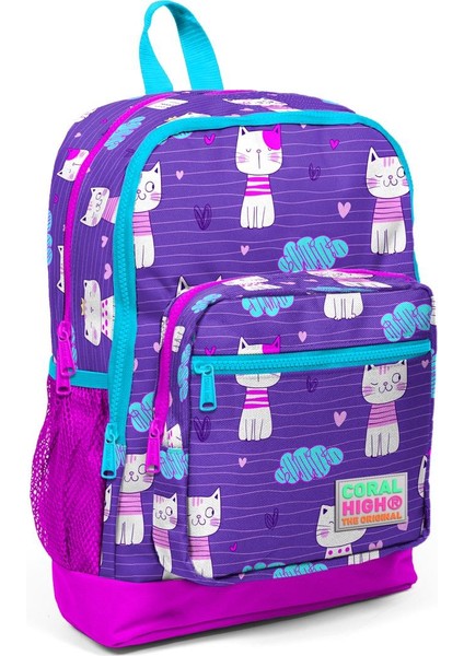 Kids Mor Pembe Kedi Desenli 3’lü Okul Çanta Seti SET0123464 fiyatları