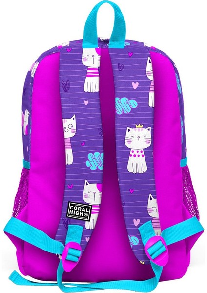 Kids Mor Pembe Kedi Desenli 3’lü Okul Çanta Seti SET0123464 indirimleri