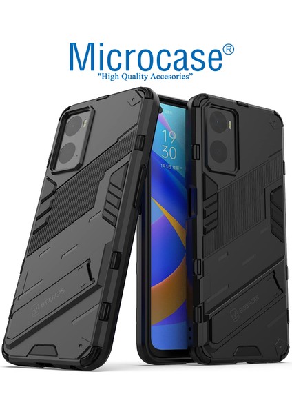 Realme 9i / Oppo A36 Matrix Serisi Armor Standlı Perfect Koruma Kılıf - Siyah AL3416 modelleri