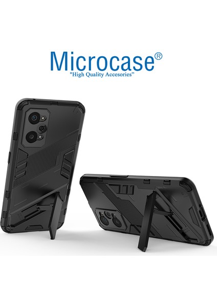 Realme Gt2 / Gt Neo2 Matrix Serisi Armor Standlı Perfect Koruma Kılıf - Siyah AL3416 modelleri