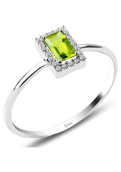 Pırlanta ve Baget Peridot Taşlı Yüzük 0417R0237