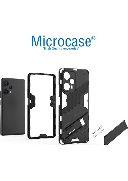 Xiaomi Poco F5 / Redmi Note 12 Turbo Matrix Serisi Armor Standlı Perfect Koruma Kılıf - Siyah AL3416 fırsatları