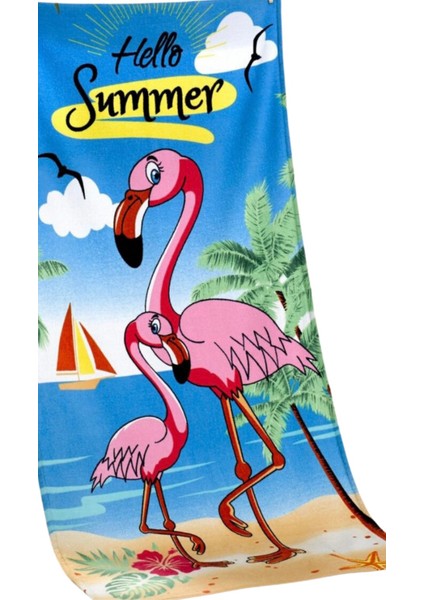 Plaj Havlusu 75 x 150 Flamingo Desenli modelleri