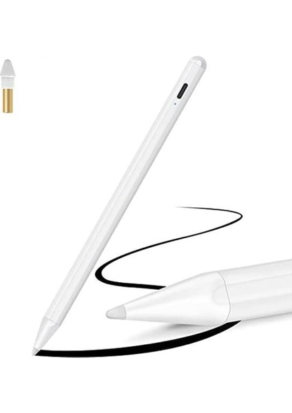 iPad 5. Jenerasyon ile Uyumlu ve Üstü Modeller 2018-2022 Profesyonel Dokunmatik Kalem Avuç Içi Reddetme Eğim Algılamalı Aktif Kapasitif Yedek Uçlu Palm Rejection Stylus Pen Alp5