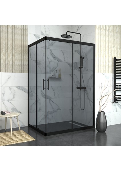 Black Rigel 6 mm Füme Cam Dikdörtgen Duşakabin fiyatları