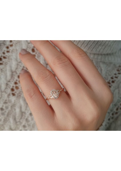 Pırlanta ve Oval Morganite Taşlı Rüya Yüzük 0417R0274 indirimleri