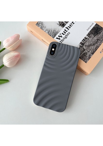 Apple iPhone Xs Kılıf Zebana 3D Water Mat Silikon Kılıf Gri