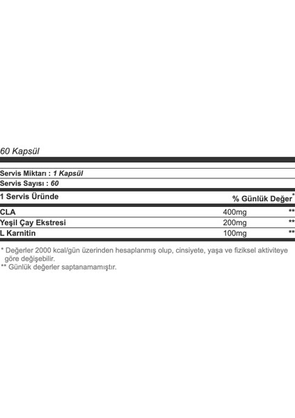 Ol Cla Wıth Green Tea +L-Carnıtıne 60 Caps Yeşil Çay Unisex Yağ Yakıcılar EKP0136