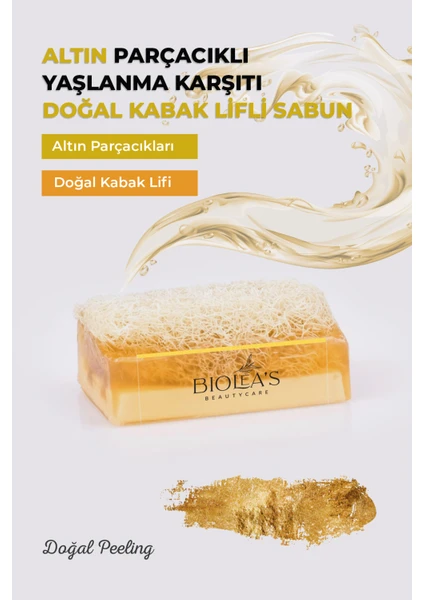 Biolea’s Doğal Kabak Lifli Altın Parçacıklı  Sabun 110 gr