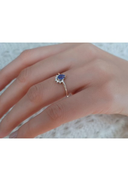 Pırlanta ve Mavi Safir Taşlı Derin Yüzük 0417R0277 fırsatları