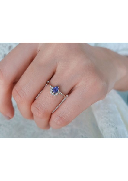 Pırlanta ve Mavi Safir Taşlı Derin Yüzük 0417R0277 indirimleri