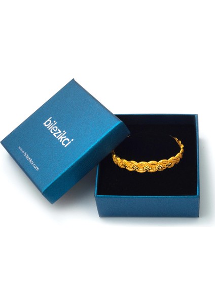 Örgülü 22 Ayar Altın Kelepçe Bilezik indirimleri