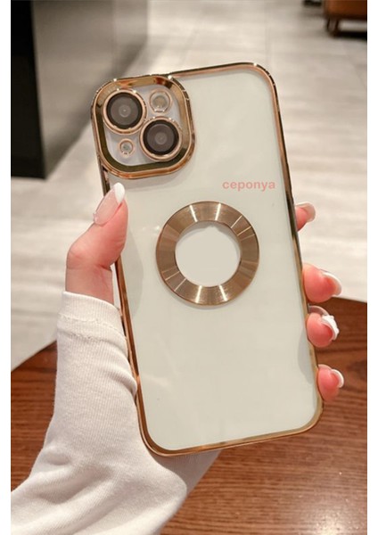 Iphone 14 Kılıf Uyumlu Köşeleri Renkli Şeffaf Kamera Korumalı Silikon Luxury Kapak