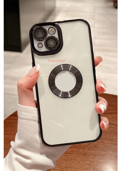 Iphone 14 Kılıf Uyumlu Köşeleri Renkli Şeffaf Kamera Korumalı Silikon Luxury Kapak