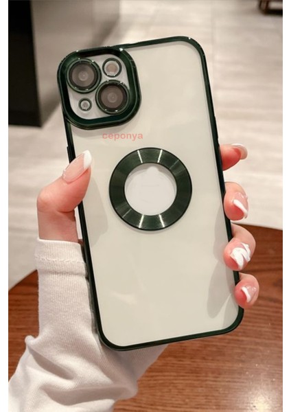 Iphone 14 Plus Kılıf Uyumlu Köşeleri Renkli Şeffaf Kamera Korumalı Silikon Luxury Kapak