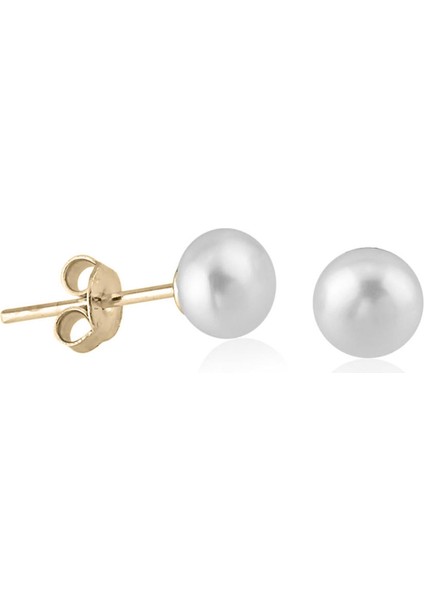Pearly Incili Altın Küpe