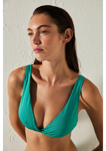 Mara Balenli Yeşil Bikini Üstü