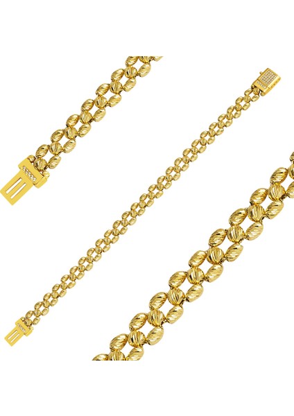 Dorika Toplu 14 Ayar Sarı Altın Bileklik