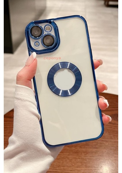 Iphone 14 Plus Kılıf Uyumlu Köşeleri Renkli Şeffaf Kamera Korumalı Silikon Luxury Kapak