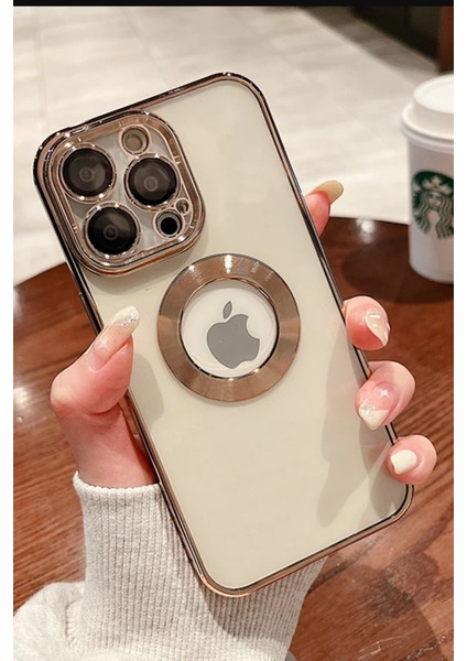 Iphone 14 Pro Kılıf Uyumlu Köşeleri Renkli Şeffaf Kamera Korumalı Silikon Luxury Kapak