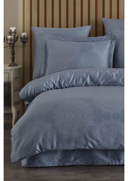 Laura Home Tencel Jakar Nevresim Takımı Çift Kişilik - Nothingham Indigo