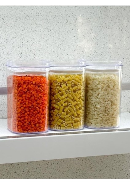 3'Lü Vakumlu 250 Ml Premium Baharatlık Takımı-Sızdırmaz Kapaklı Akrilik Baharatlık Seti