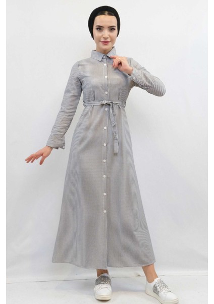 Gofre Elbise Gri