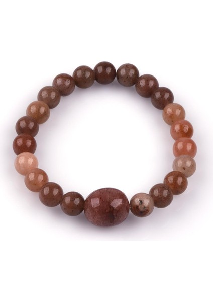 Çilek Kuvars Doğal Taş Bileklik 8mm Küre Kesim fiyatları