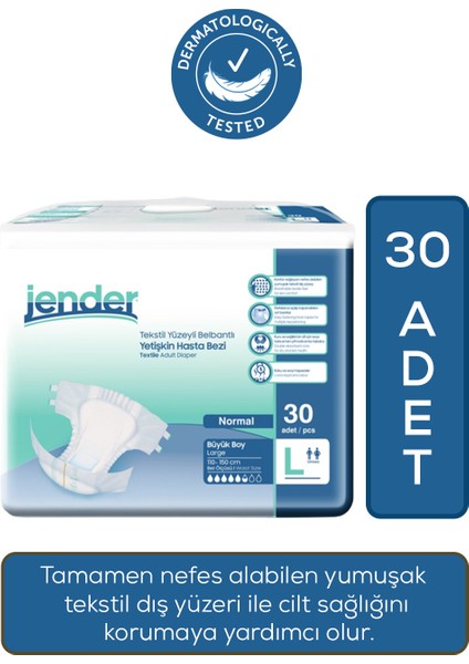 Bel Bantlı Hasta Bezi Large 30 Adet