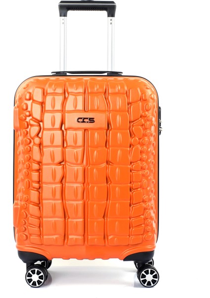 Turuncu-Siyah Ççs 5201 Crocodıle Abs Büyük Boy Valiz