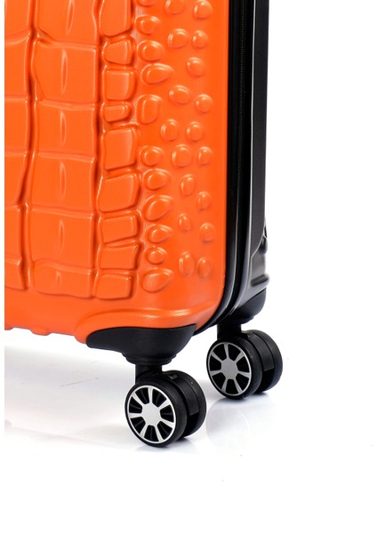 Turuncu-Siyah Ççs 5201 Crocodıle Abs Büyük Boy Valiz indirimleri