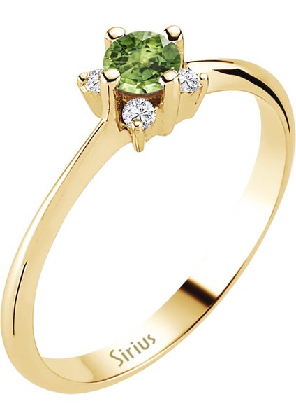 Pırlanta ve Yeşil Safir Taşlı Aurora Gemini Yüzük 0417R0281