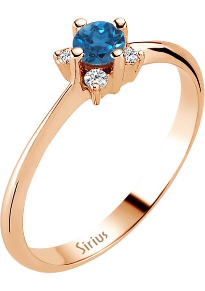 Pırlanta ve London Blue Topaz Taşlı Aurora Yüzük 0417R0282