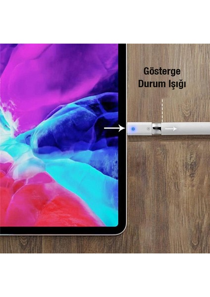 Düz Model Lightning To Type-C Dönüştürücü Apple Pencil Kalem Şarj Adaptörü ALL-36294