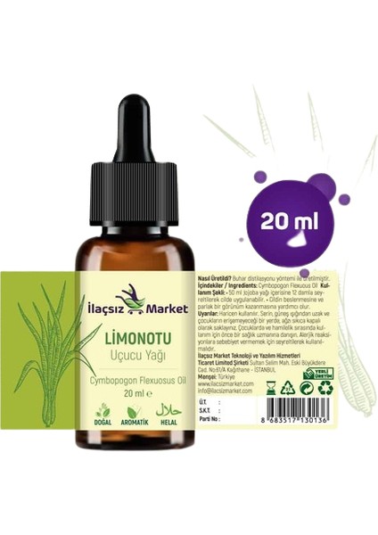 İlaçsız Market Limon Otu Yağı / 10 ml