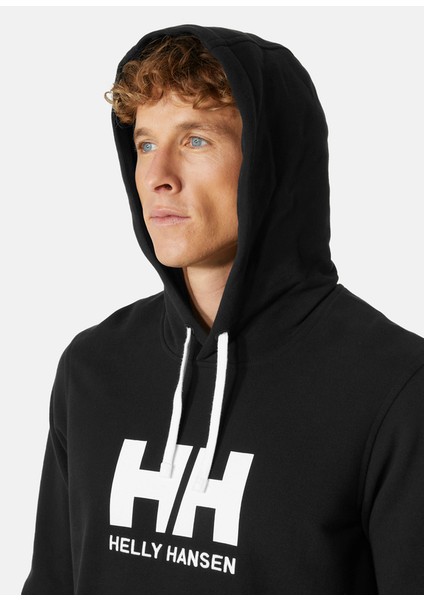 HH Logo Hoodie Erkek Siyah Kapüşonlu Sweatshirt modelleri