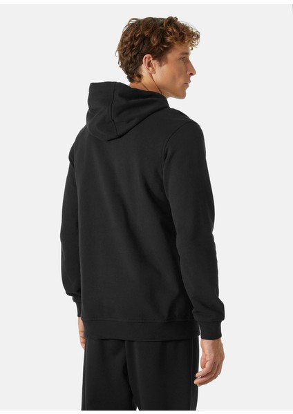 HH Logo Hoodie Erkek Siyah Kapüşonlu Sweatshirt fırsatları