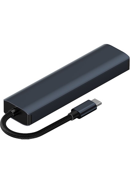 BYL-2302 5 In 1 Type-C To USB + Type-C + Ethernet Dönüştürücü Çoğaltıcı Hub ALL-36259