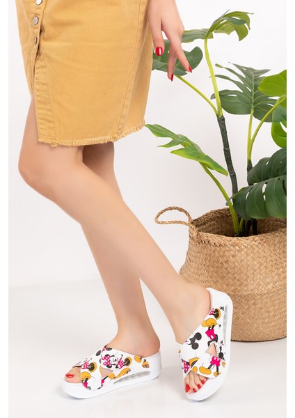 Minnie Mouse Desenli Açık Çapraz Model Airmax Taban Ortopedik Terlik fırsatları