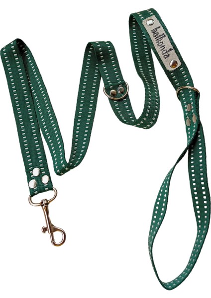 Köpek gezdirme kayışı tasması yeşil beyaz şeritli floş kolon genişlik:2,5cm uzunluk:120cm dog leash B3-7 modelleri
