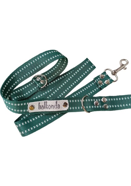 Köpek gezdirme kayışı tasması yeşil beyaz şeritli floş kolon genişlik:2,5cm uzunluk:120cm dog leash B3-7 fırsatları