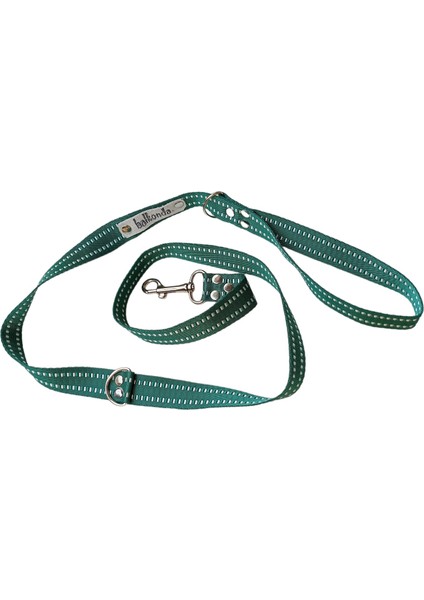 Köpek gezdirme kayışı tasması yeşil beyaz şeritli floş kolon genişlik:2,5cm uzunluk:120cm dog leash B3-7 indirimleri