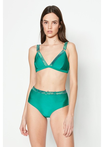 Simli Üçgen Bikini Takım 3220 Yeşil